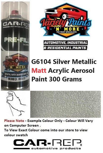 G6104 Silver Metallic Matt Acrylic Aerosol Paint 300 Grams