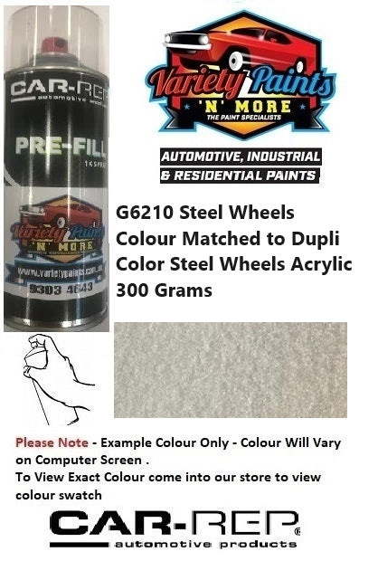 G6210 Steel Wheels Colour Matched to Dupli Color Steel Wheels Acrylic 300 Grams 1IS 55A