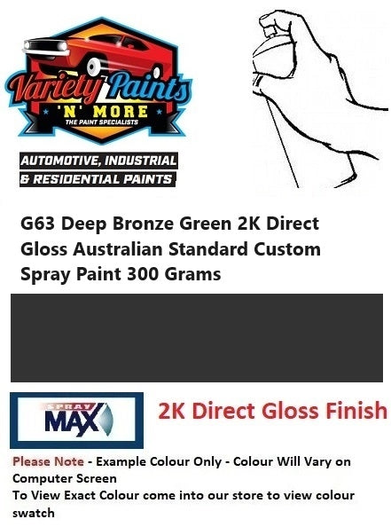G63 Deep Bronze Green 2K Direct Gloss Australian Standard Custom Spray Paint 300 Grams