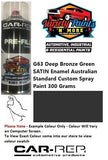G63 Deep Bronze Green SATIN Enamel Australian Standard Custom Spray Paint 300 Grams