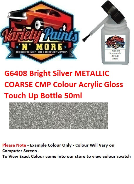 G6408 Bright Silver METALLIC COARSE CMP Colour Acrylic Gloss Touch Up Bottle 50ml