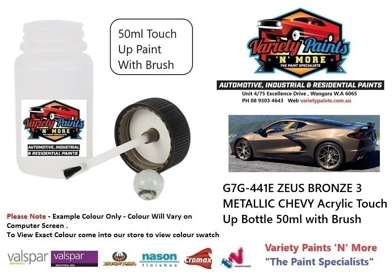 G7G-441E ZEUS BRONZE 3 METALLIC CHEVY Acrylic Touch Up Bottle 50ml with Brush