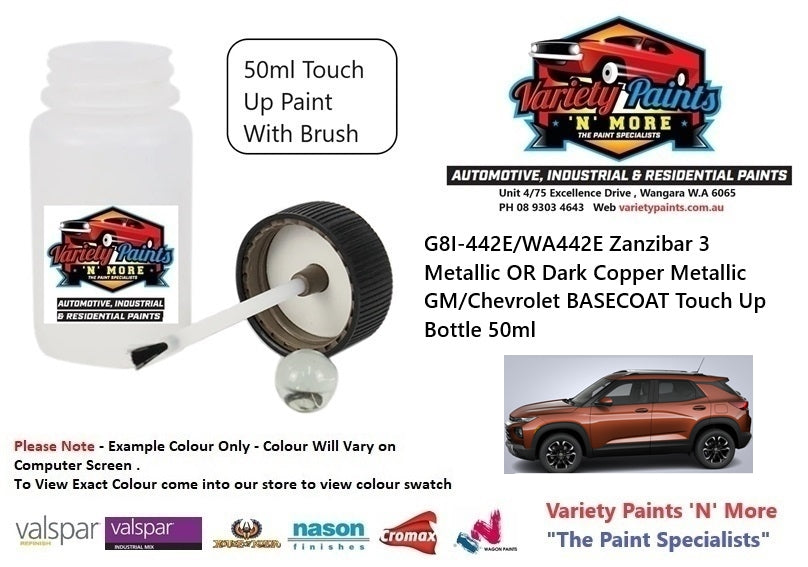 G8I-442E/WA442E Zanzibar 3 Metallic GM BASECOAT Touch Up Bottle 50ml