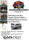 GCW Misty Lake Blue Metallic Standard GMH/DAEWOO Basecoat Aerosol Paint 300 Grams