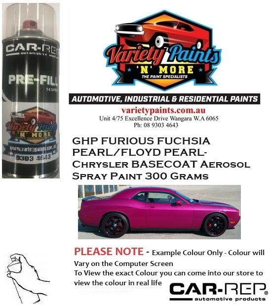 GHP FURIOUS FUCHSIA PEARL/FLOYD PEARL- Chrysler BASECOAT Aerosol Spray Paint 300 Grams