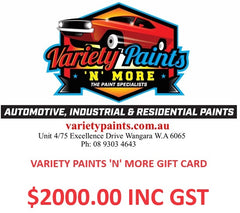 VARIETY PAINTS 'N' MORE GIFT CARD $2000.00