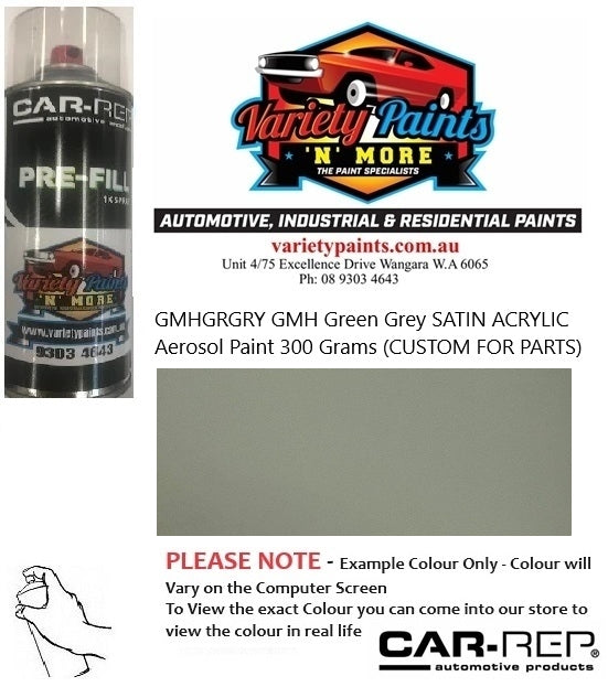 GMHGRGRY GMH Green Grey SATIN ACRYLIC Aerosol Paint 300 Grams (CUSTOM FOR PARTS)