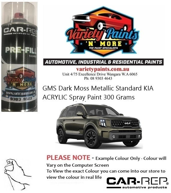 GMS Dark Moss Metallic Standard KIA ACRYLIC Spray Paint 300 Grams