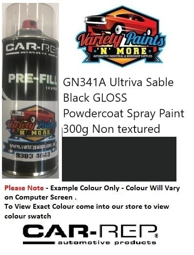 Ultriva™ GN341A Sable Black GLOSS Powdercoat Spray Paint 300g Non textured 1IS 63A G5612