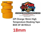 GPI Orange 18mm High Temperature Masking Tape BOX OF 48 ROLLS