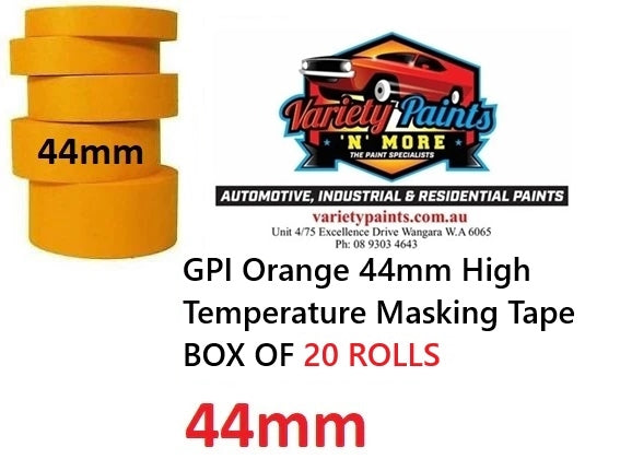 GPI Orange 44mm High Temperature Masking Tape BOX OF 20 ROLLS