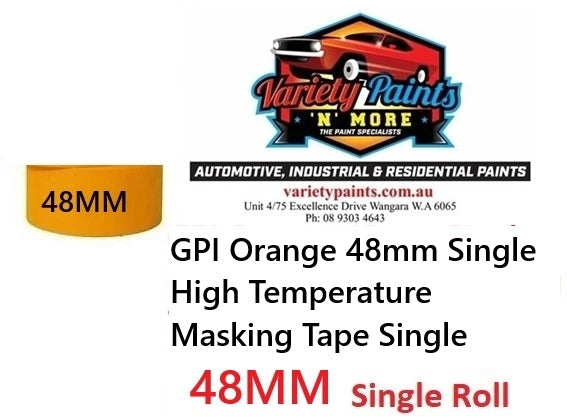 GPI Orange 48mm Single High Temperature Masking Tape Single