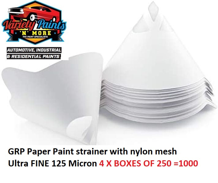 Paper Paint strainer with nylon mesh Ultra FINE 125 Micron 4 x BOX OF 250 =1000