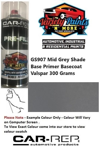 GS907 Mid Grey Shade Base Primer Basecoat Valspar 300 Grams 