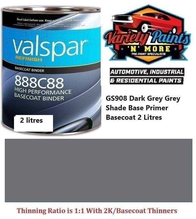 GS908 Dark Grey Grey Shade Base Primer Basecoat 2 Litres