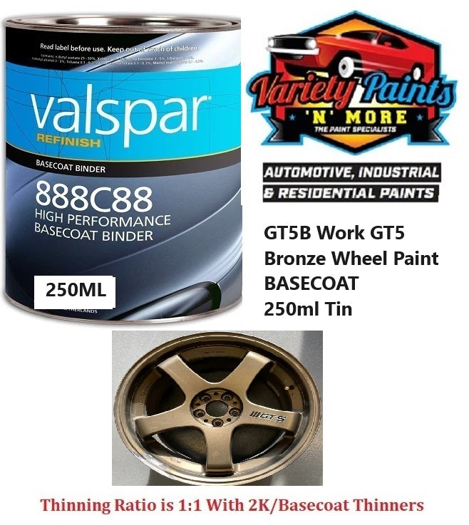 GT5B Work GT5 Bronze Wheel Paint BASECOAT 250ml Tin