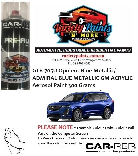 GTR-705U Opulent Blue Metallic/ ADMIRAL BLUE METALLIC GM ACRYLIC Aerosol Paint 300 Grams