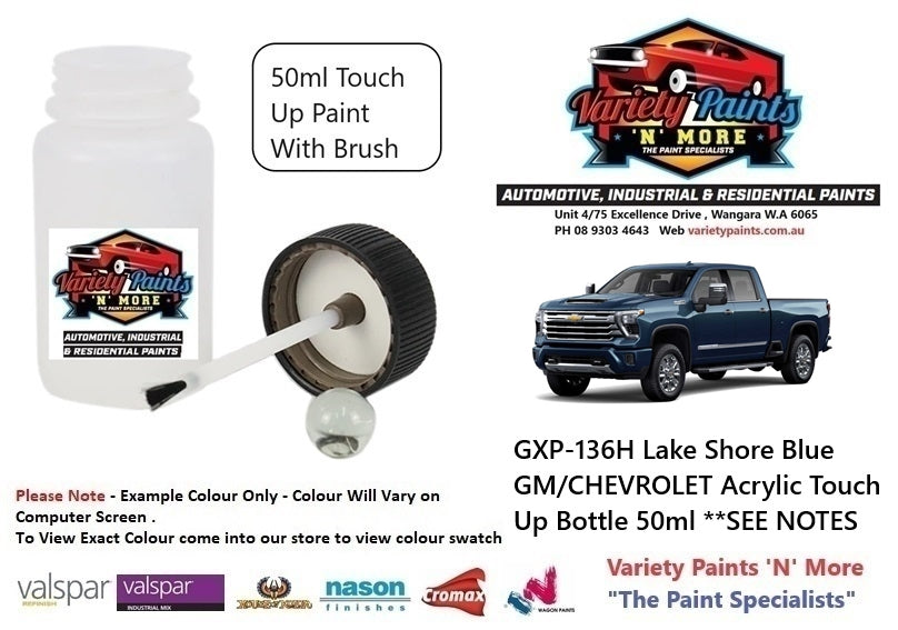 GXP-136H Lake Shore Blue GM/CHEVROLET Acrylic Touch Up Bottle 50ml **SEE NOTES