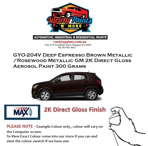 GYO-204V Deep Espresso Brown Metallic /Rosewood Metallic GM 2K Direct Gloss Aerosol Paint 300 Grams