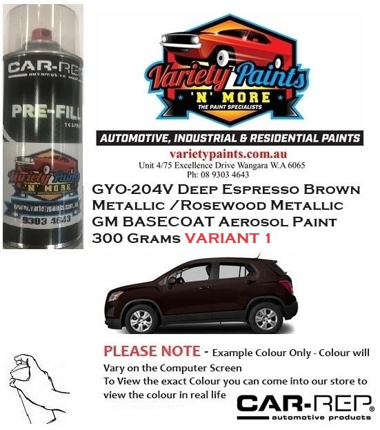 GYO-204V Deep Espresso Brown Metallic /Rosewood Metallic Variant 1 (Lighter) GM BASECOAT Aerosol Paint 300 Grams