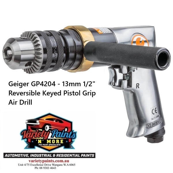 Geiger GP4204 - 13mm 1/2" Reversible Keyed Pistol Grip Air Drill