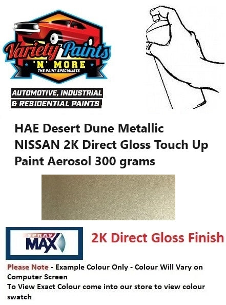 HAE Desert Dune Metallic NISSAN 2K Direct Gloss Touch Up Paint Aerosol 300 grams
