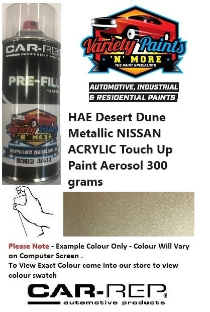 HAE Desert Dune Metallic NISSAN ACRYLIC Touch Up Paint Aerosol 300 grams 1IS 38A
