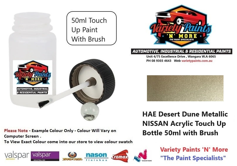 HAE Desert Dune Metallic NISSAN Acrylic Touch Up Bottle 50ml with Brush
