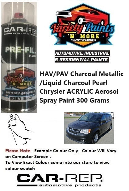 HAV/PAV Charcoal Metallic /Liquid Charcoal Pearl Chrysler ACRYLIC Aerosol Spray Paint 300 Grams