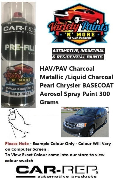 HAV/PAV Charcoal Metallic /Liquid Charcoal Pearl Chrysler BASECOAT Aerosol Spray Paint 300 Grams