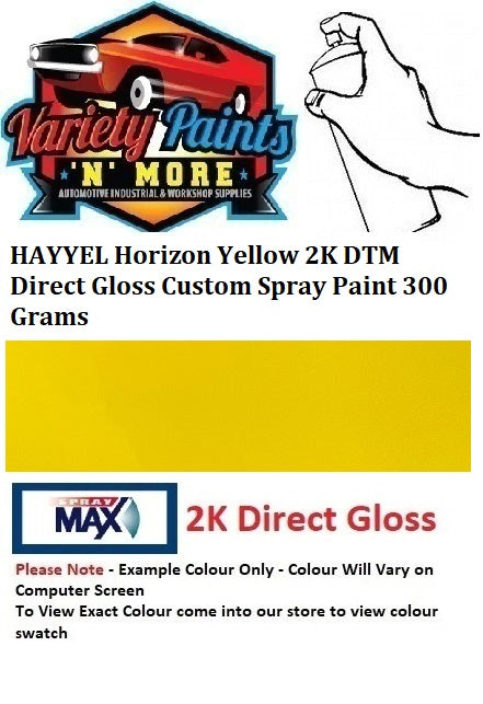 HAYYEL Horizon Yellow 2K DTM Direct Gloss Custom Spray Paint 300 Grams