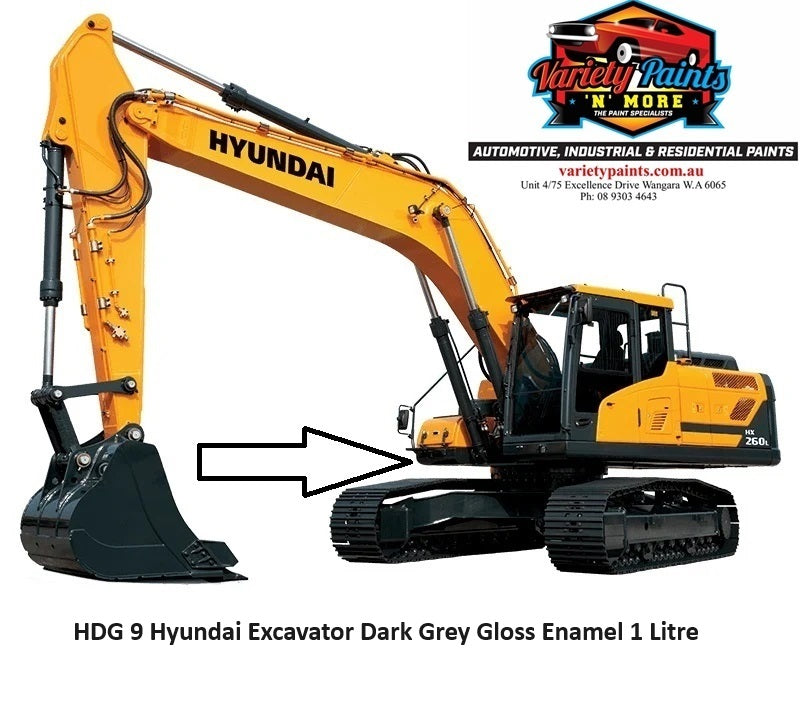 HDG 9 Hyundai Excavator Dark Grey Gloss Enamel 1 Litre