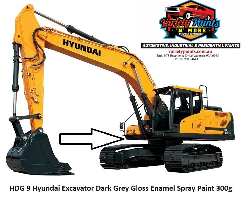 HDG 9 Hyundai Excavator Dark Grey Gloss Enamel Spray Paint 300g