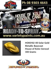 HOK0102-00 Solar Gold Metallic Basecoat House of Kolor Aerosol 300 Grams