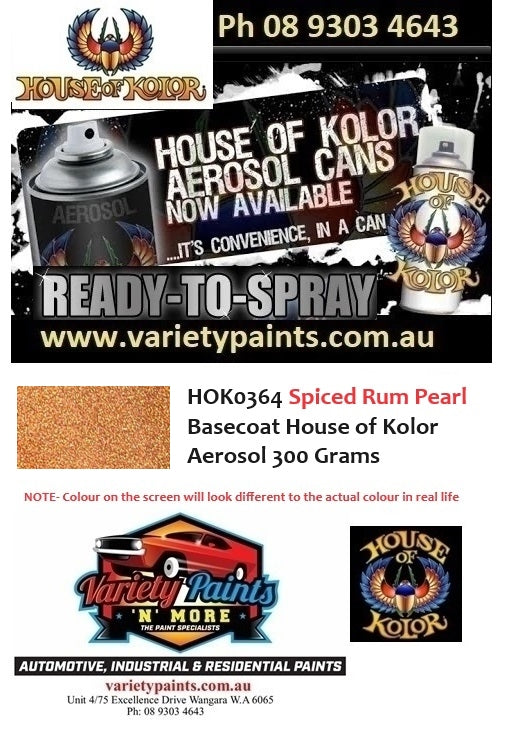 HOK0364 Spiced Rum Pearl Basecoat House of Kolor Aerosol 300 Grams