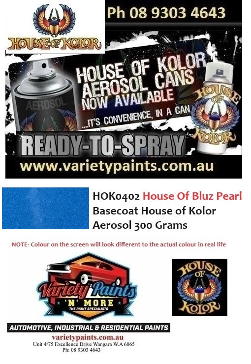 HOK0402 House Of Bluz Pearl Basecoat House of Kolor Aerosol 300 Grams