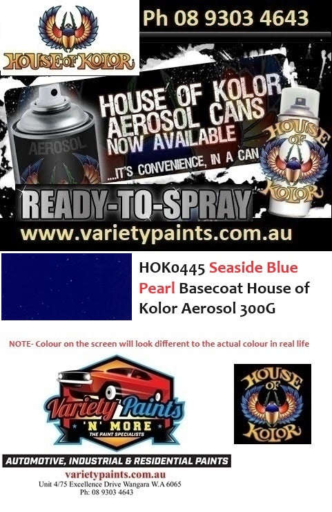 HOK0445 Seaside Blue Pearl Basecoat House of Kolor Aerosol 300G