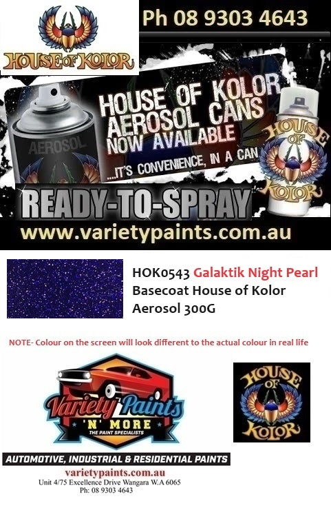 HOK0543 Galaktik Night Pearl Basecoat House of Kolor Aerosol 300G