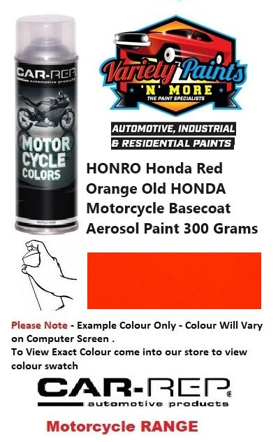 HONRO Honda Red Orange Old HONDA Motorcycle Basecoat Aerosol Paint 300 Grams