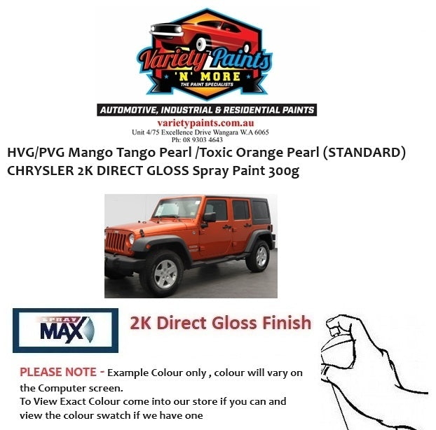 HVG/PVG Mango Tango Pearl /Toxic Orange Pearl (STANDARD) CHRYSLER 2K DIRECT GLOSS Spray Paint 300g