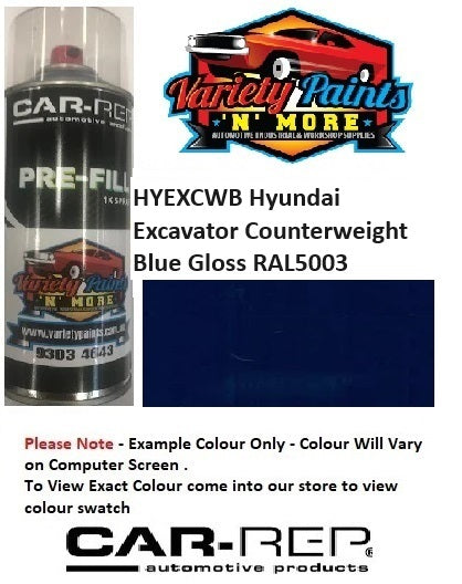 HYEXCWB Hyundai Excavator Counterweight Blue Gloss Enamel Spray Paint 300g RAL5003 SEE NOTES