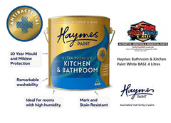 Haymes Bathroom & Kitchen Paint White BASE 10 Litres