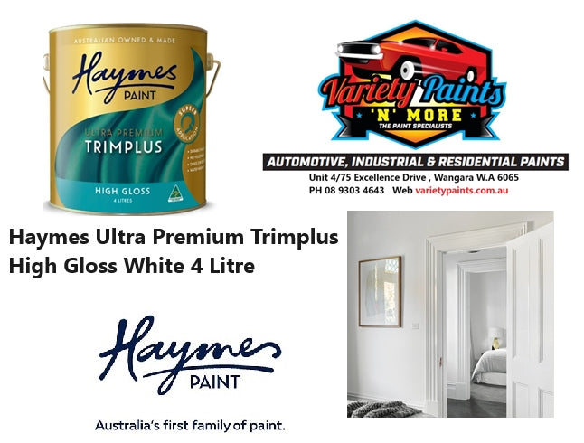 Haymes Ultra Premium Trimplus High Gloss White 4 Litre