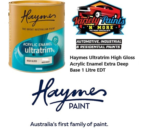 Haymes Ultratrim High Gloss Acrylic Enamel Extra Deep Base 1 Litre EDT