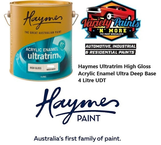 Haymes Ultratrim High Gloss Acrylic Enamel Ultra Deep Base 4 Litre UDT