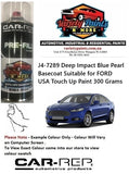 J4-7289 Deep Impact Blue Pearl Basecoat Suitable for FORD USA Touch Up Paint 300 Grams