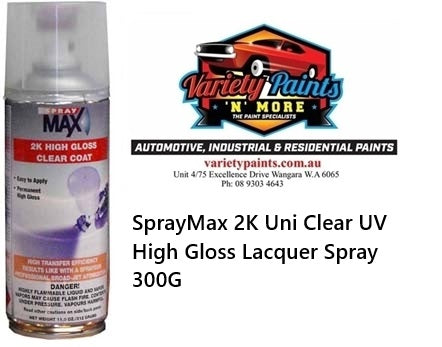 SprayMax 2K Uni Clear UV High Gloss Lacquer Spray 300G