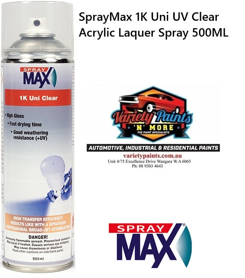 SprayMax 1K Uni UV Clear Acrylic Laquer Spray 500ML
