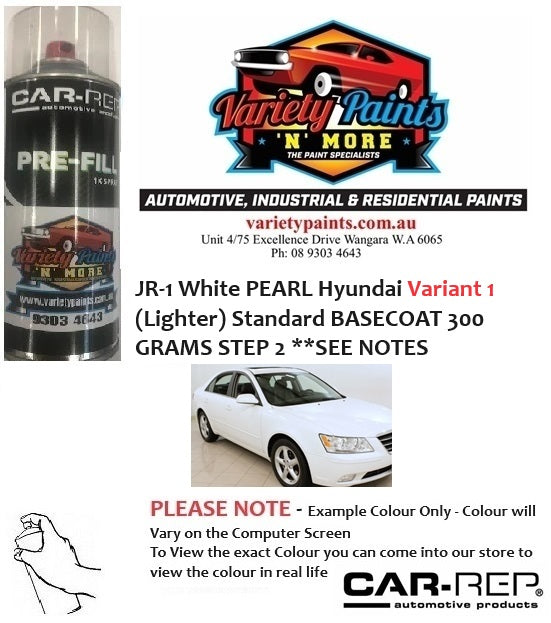 JR-1 White PEARL Hyundai Variant 1 (Lighter) Standard BASECOAT 300 GRAMS STEP 2 **SEE NOTES