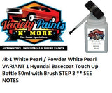 JR-1 White Pearl / Powder White Pearl VARIANT 1 Hyundai Basecoat Touch Up Bottle 50ml 